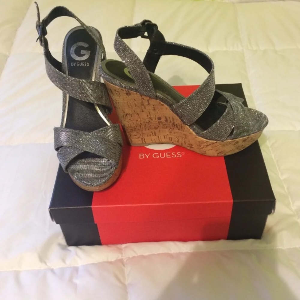 GUESS Silver/Sparkle Wedges